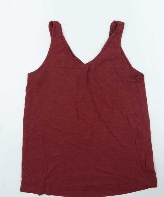 NEXT Womens Red Viscose Camisole T-Shirt Size 12 Round Neck