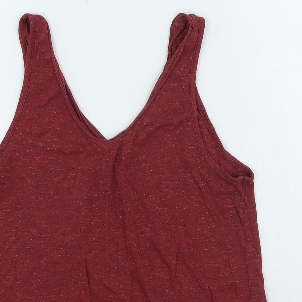 NEXT Womens Red Viscose Camisole T-Shirt Size 12 Round Neck