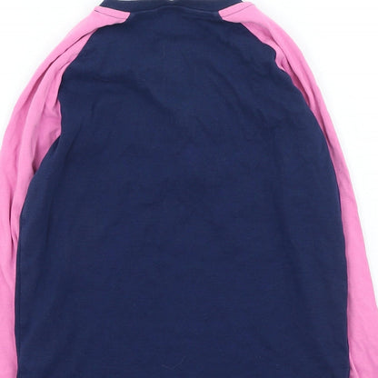 Marks & Spencer Girls Blue Polyester Basic Casual Size 9-10 Years Henley Button - Be Kind