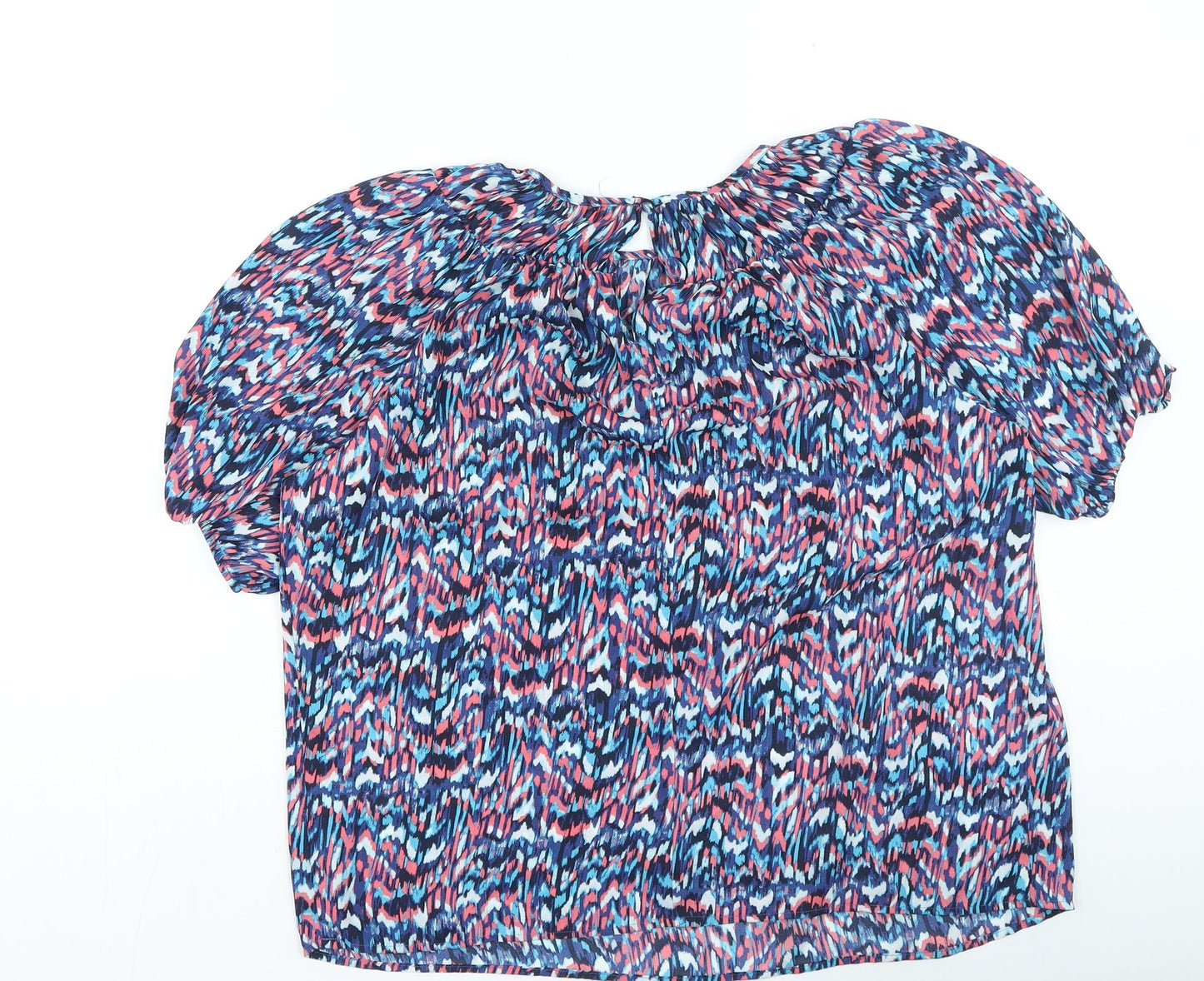Gallery Womens Multicoloured Geometric Polyester Basic Blouse Size S Round Neck