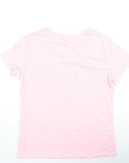 Papaya Womens Pink Polyester Basic T-Shirt Size 10 Roll Neck - Love