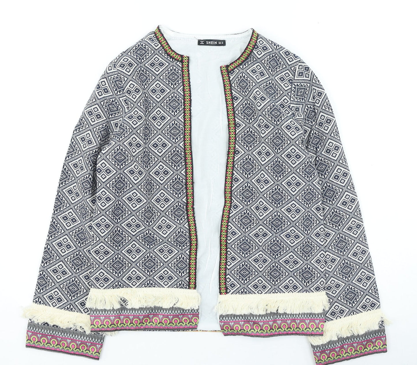 Shein Womens Multicoloured Geometric Jacket Size XS