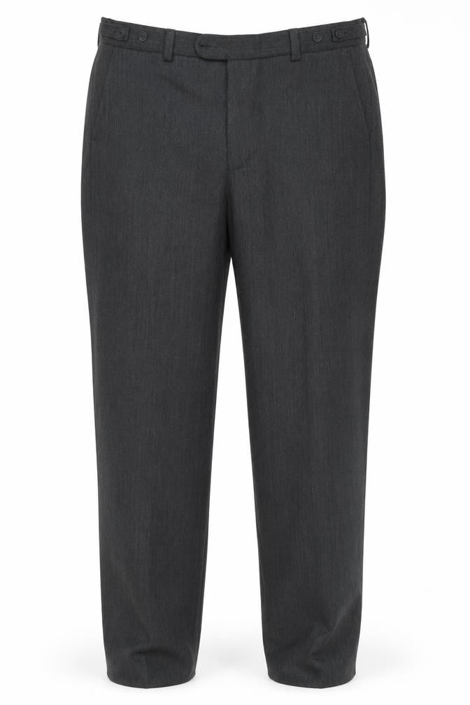 Prestige Mens Grey Polyester Trousers Size 36 in L32 in Regular Button