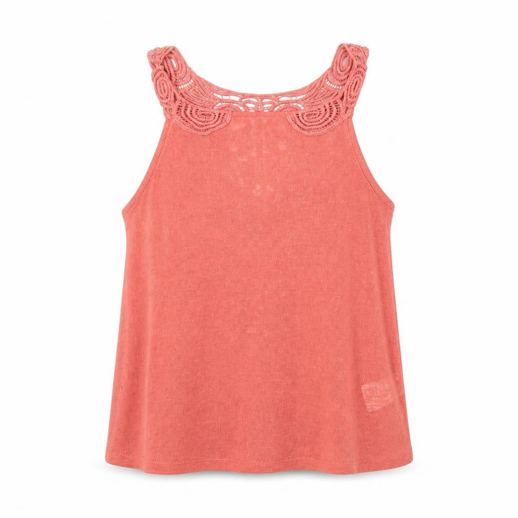 H&M Womens Red Polyester Basic T-Shirt Size XS Halter - Embellished Collar