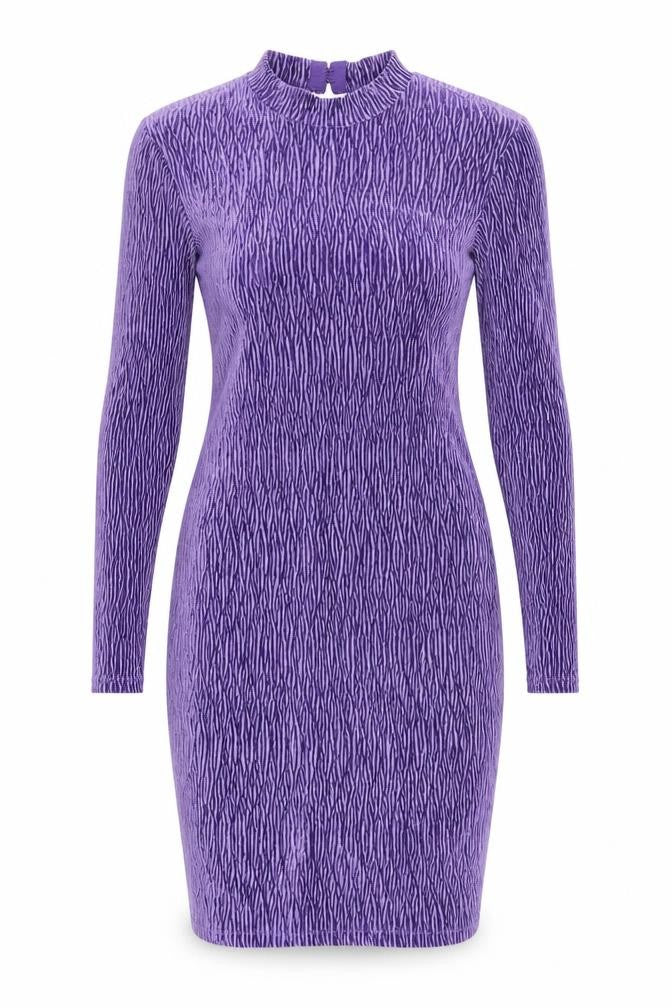 H&M Womens Purple Polyester Bodycon Size XS High Neck Pullover