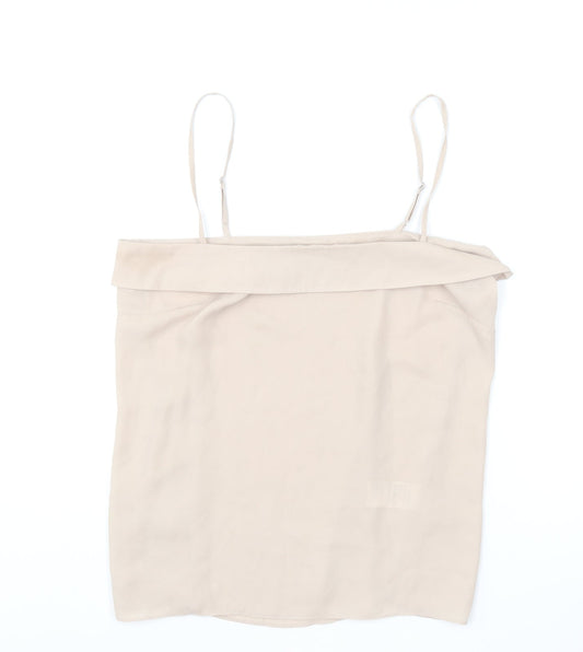 Warehouse Womens Beige Polyester Camisole T-Shirt Size 12 Square Neck