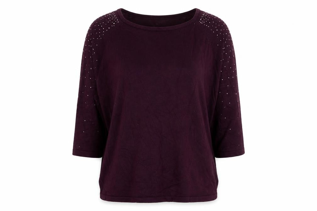 Stock Shop Womens Purple Round Neck Viscose Pullover Jumper Size L
