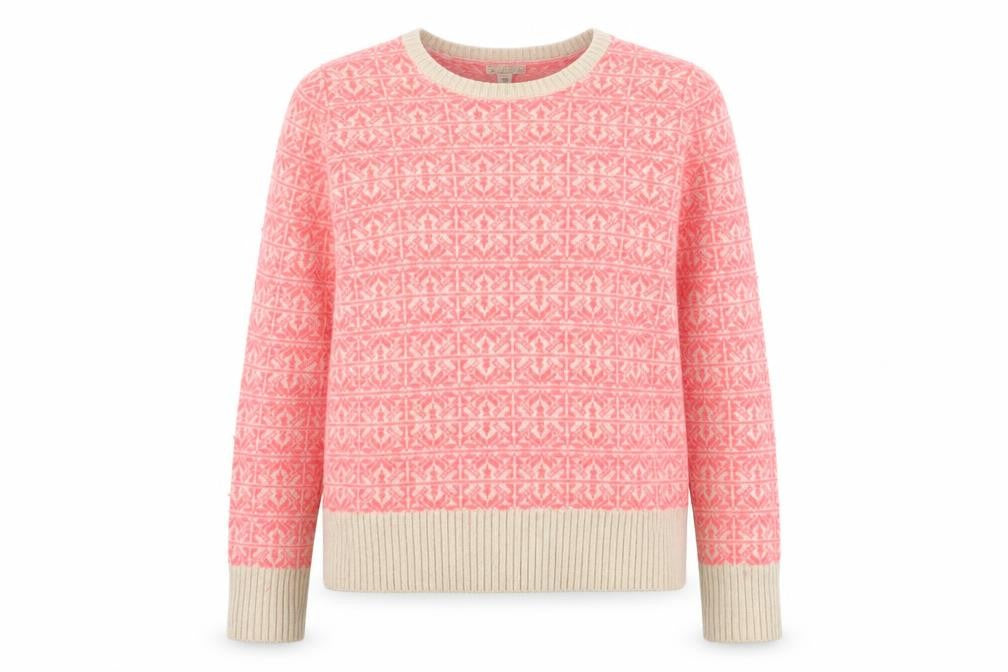 Gap Womens Pink Round Neck Geometric Nylon Pullover Jumper Size XS
