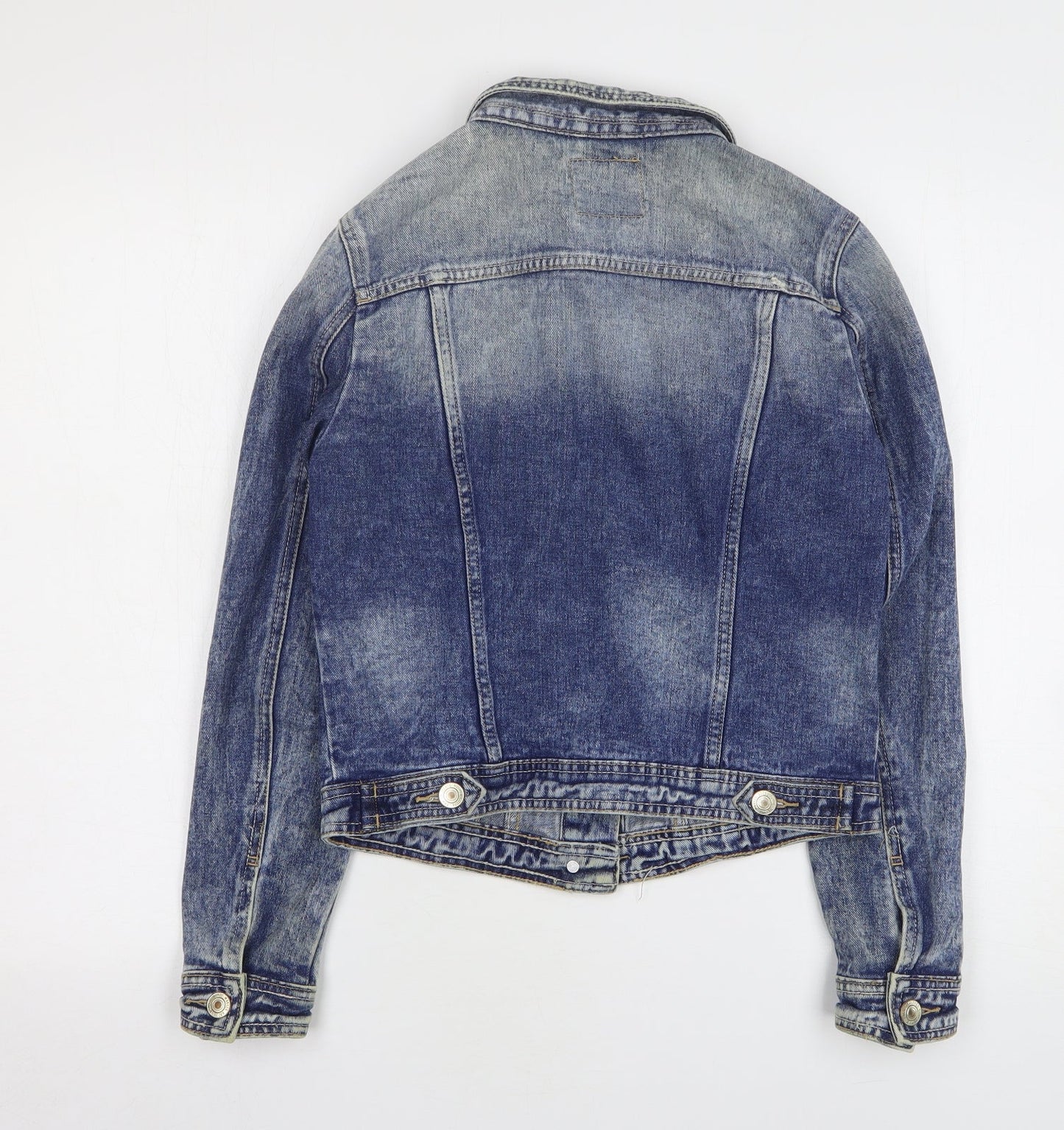Denim & Co. Womens Blue Jacket Size 8 Button