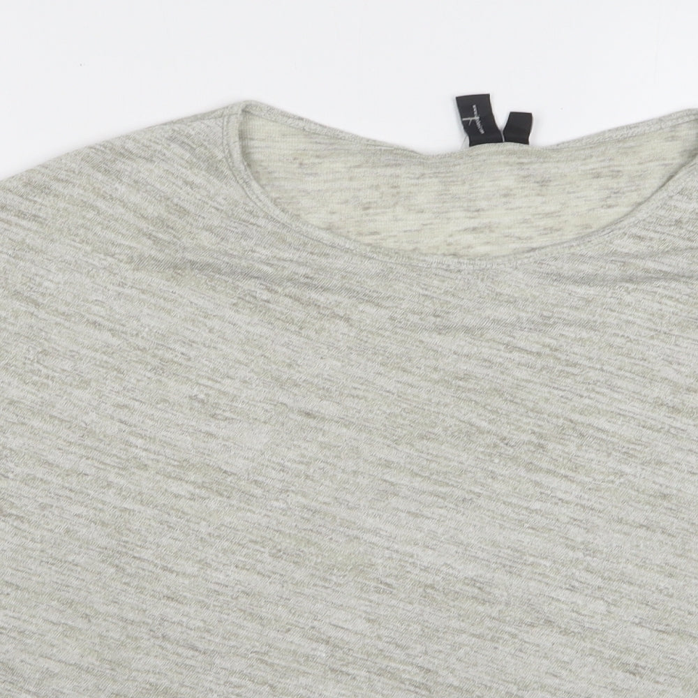 Izabel Womens Beige Viscose Basic T-Shirt Size 10 Round Neck