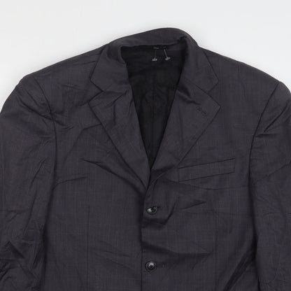 Next Mens Grey Check Wool Jacket Suit Jacket Size 36
