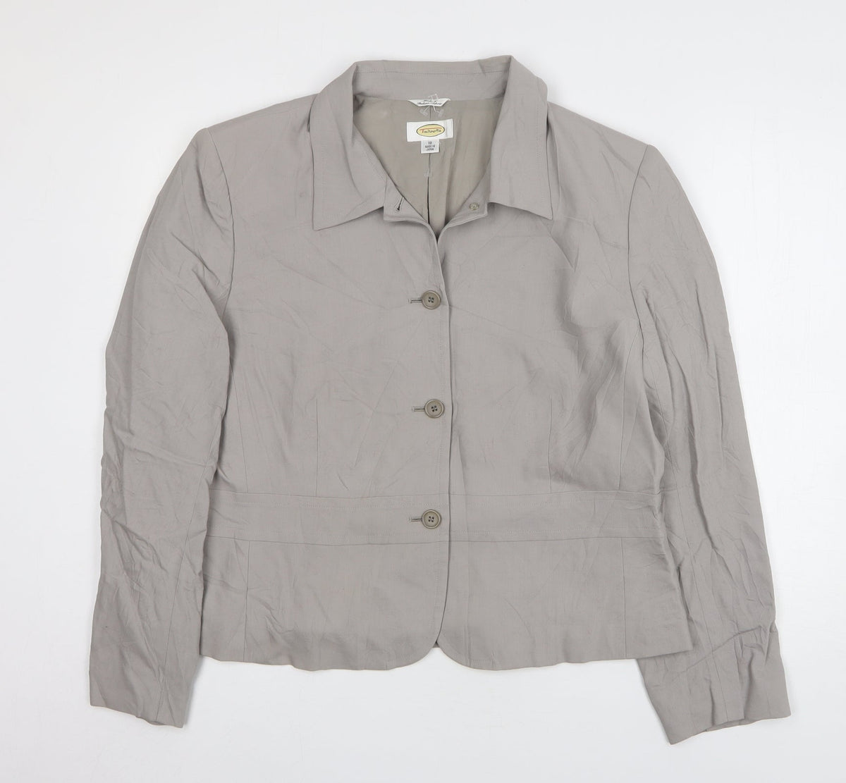 Talbots Womens Grey Wool Jacket Blazer Size 18