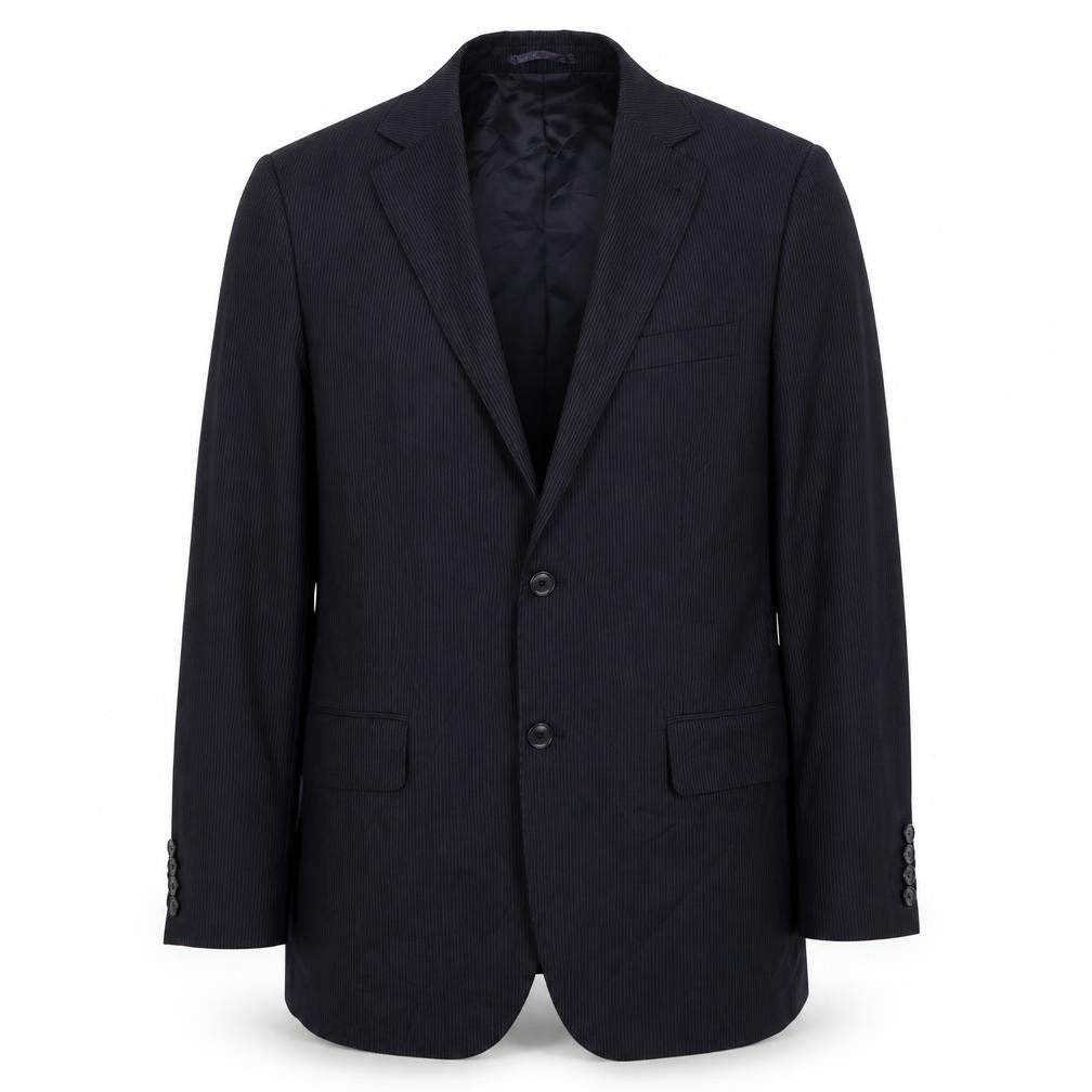 H&M Mens Blue Striped Polyester Jacket Suit Jacket Size 40