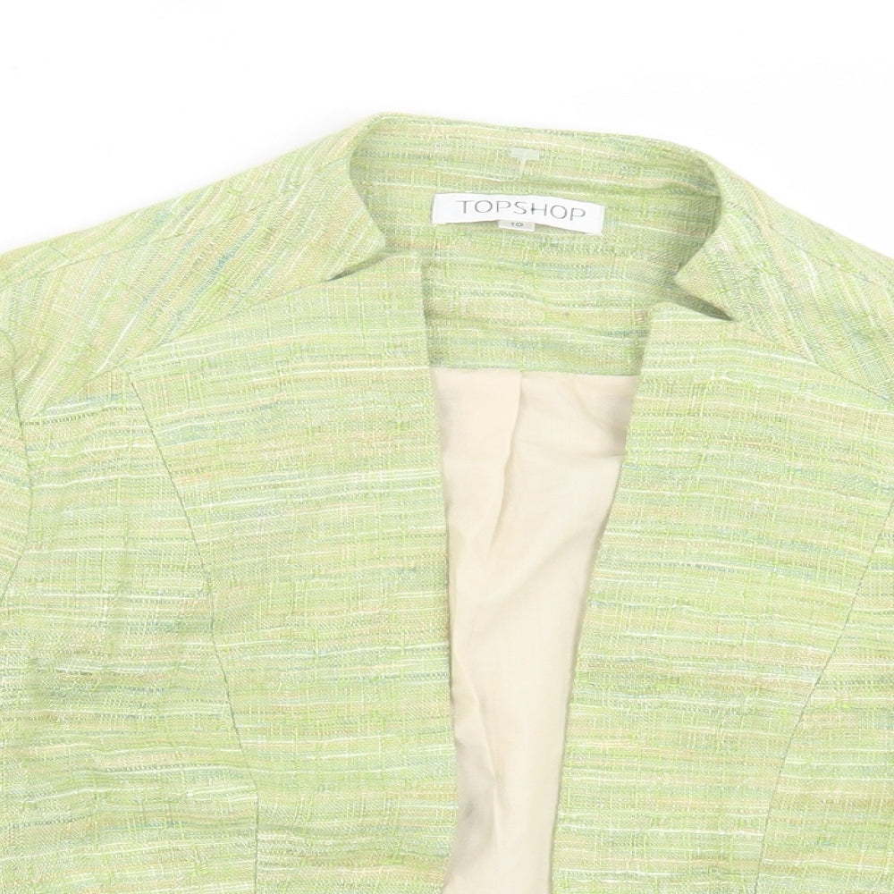 Topshop Womens Green Jacket Size 10 - Pull On