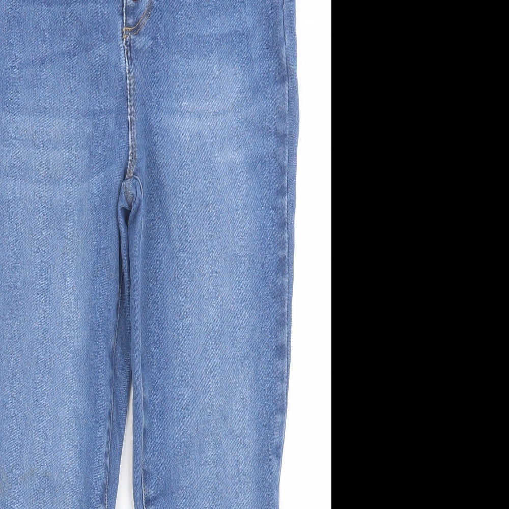 JustFab Womens Blue Cotton Skinny Jeans Size 32 in L26 in Regular Button - Ankle Grazer