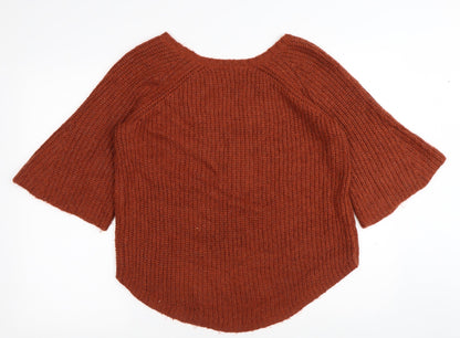 Great Plains Womens Brown Round Neck Acrylic Pullover Jumper Size S