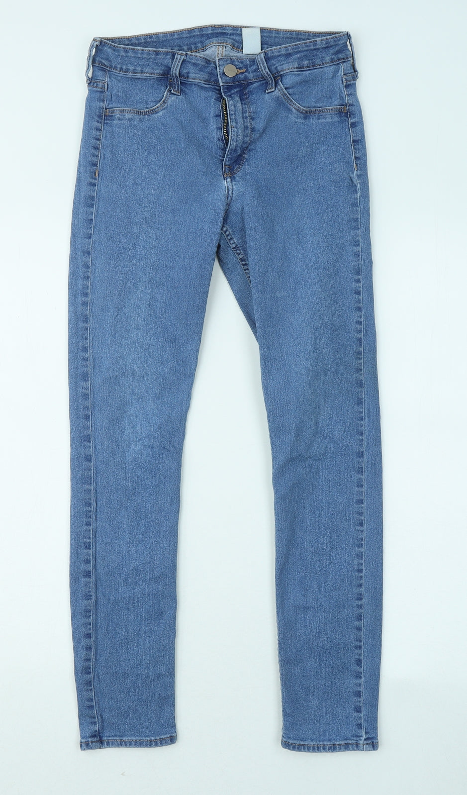 H&M Womens Blue Cotton Skinny Jeans Size 28 in L26 in Regular Zip