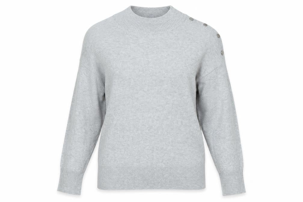 F&F Womens Grey Mock Neck Viscose Pullover Jumper Size 12