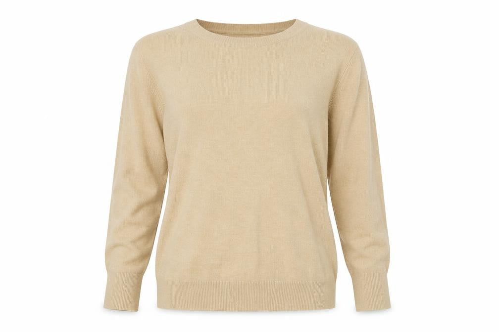 Primark Womens Beige Round Neck Polyester Pullover Jumper Size 14