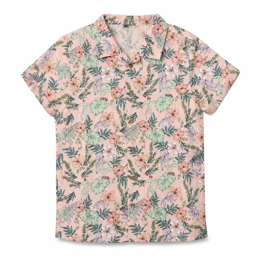 Primark Girls Pink Floral Cotton Basic Button-Up Size 10-11 Years Collared Button
