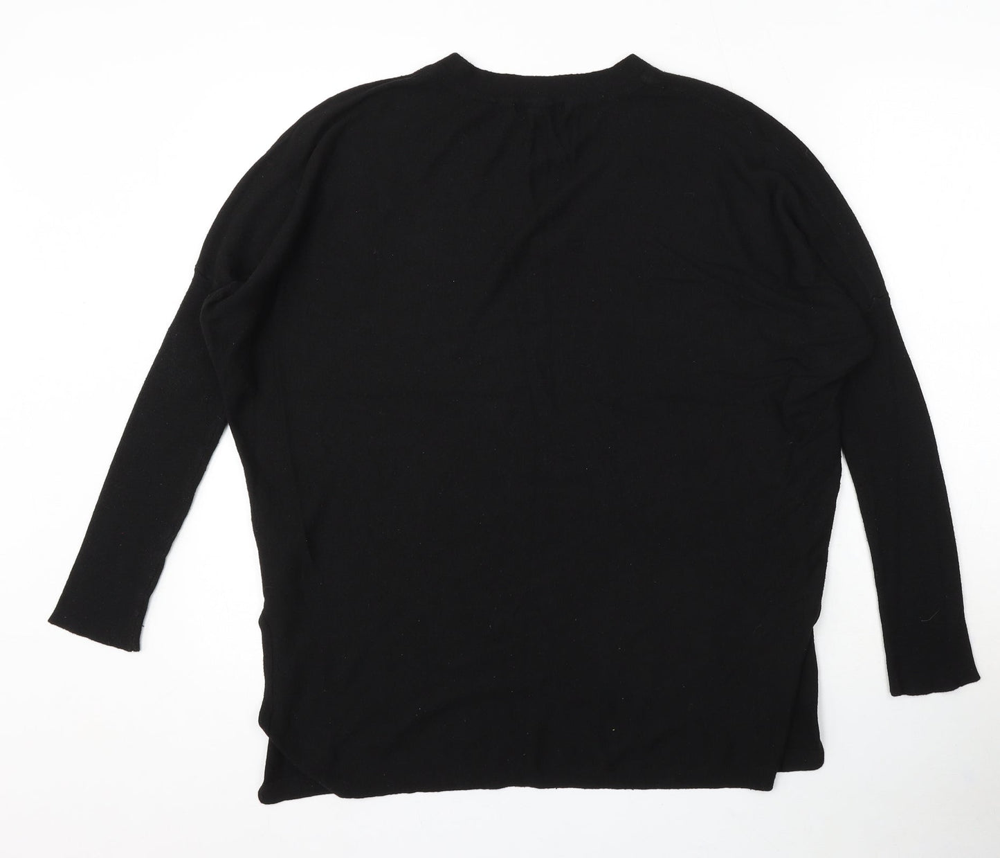 Atmosphere Womens Black V-Neck Acrylic Pullover Jumper Size 10