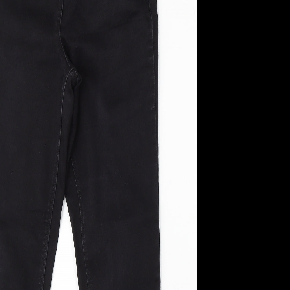 Papaya Womens Black Cotton Skinny Jeans Size 10 L28 in Regular Button