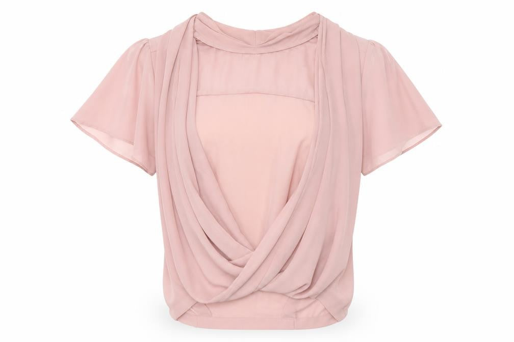 TU Womens Pink Polyester Basic Blouse Size 12 V-Neck