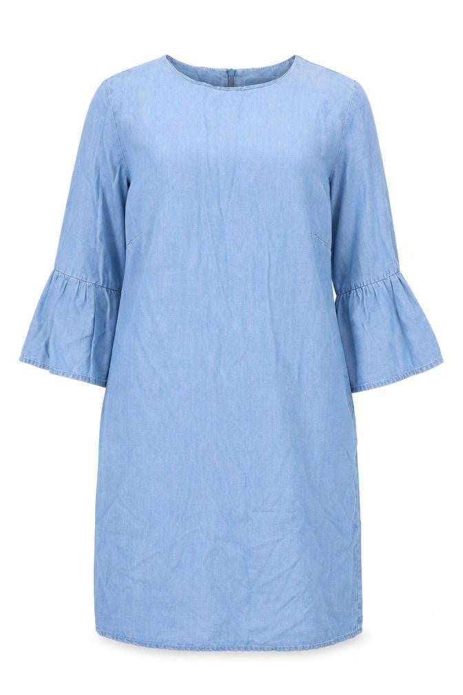 Zara Womens Blue Lyocell A-Line Size M Round Neck Zip