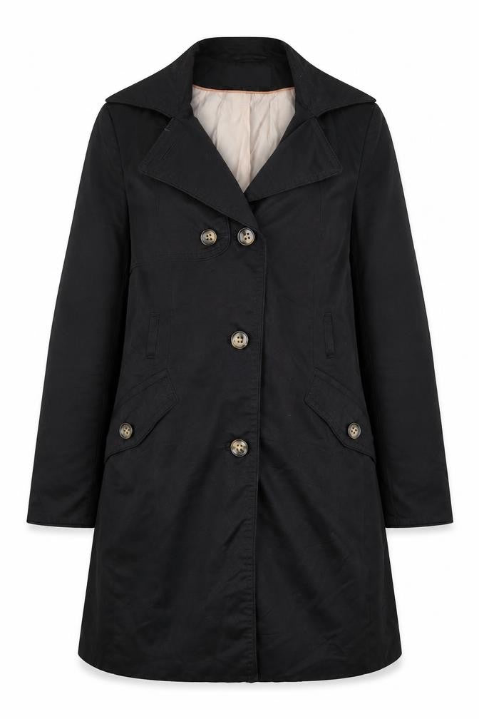 H&M Womens Black Pea Coat Coat Size 12 Button