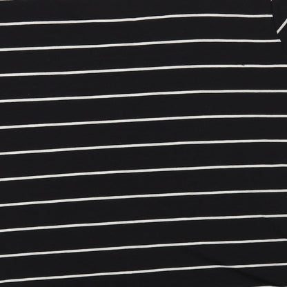 Emery Rose Womens Black Striped Polyester Basic T-Shirt Size XL Scoop Neck