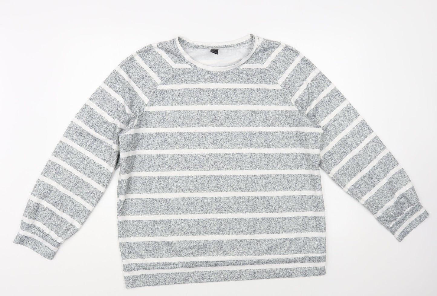 Emery Rose Womens Grey Striped Polyester Pullover Sweatshirt Size XL Pullover