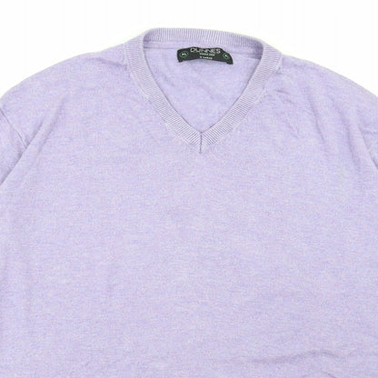 Dunnes Womens Purple V-Neck Cotton Pullover Jumper Size XL