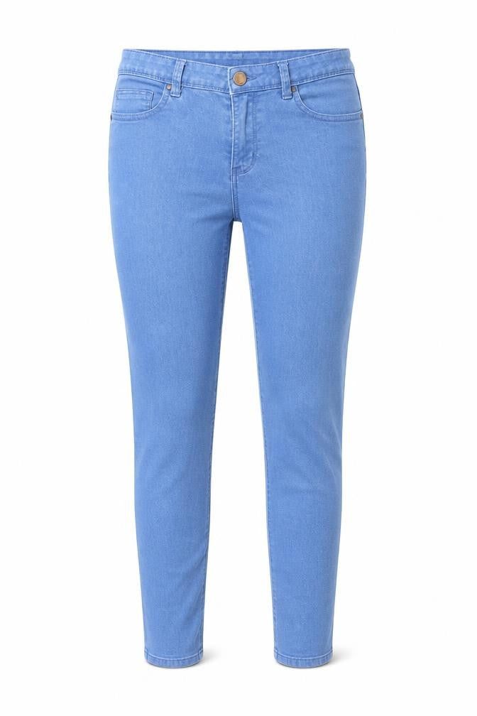 Denim & Co. Womens Blue Cotton Skinny Jeans Size 10 L28 in Regular Zip