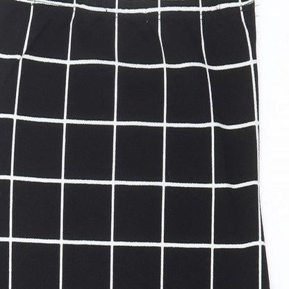 SHEIN Womens Black Check Polyester Bodycon Size XS Square Neck Pullover