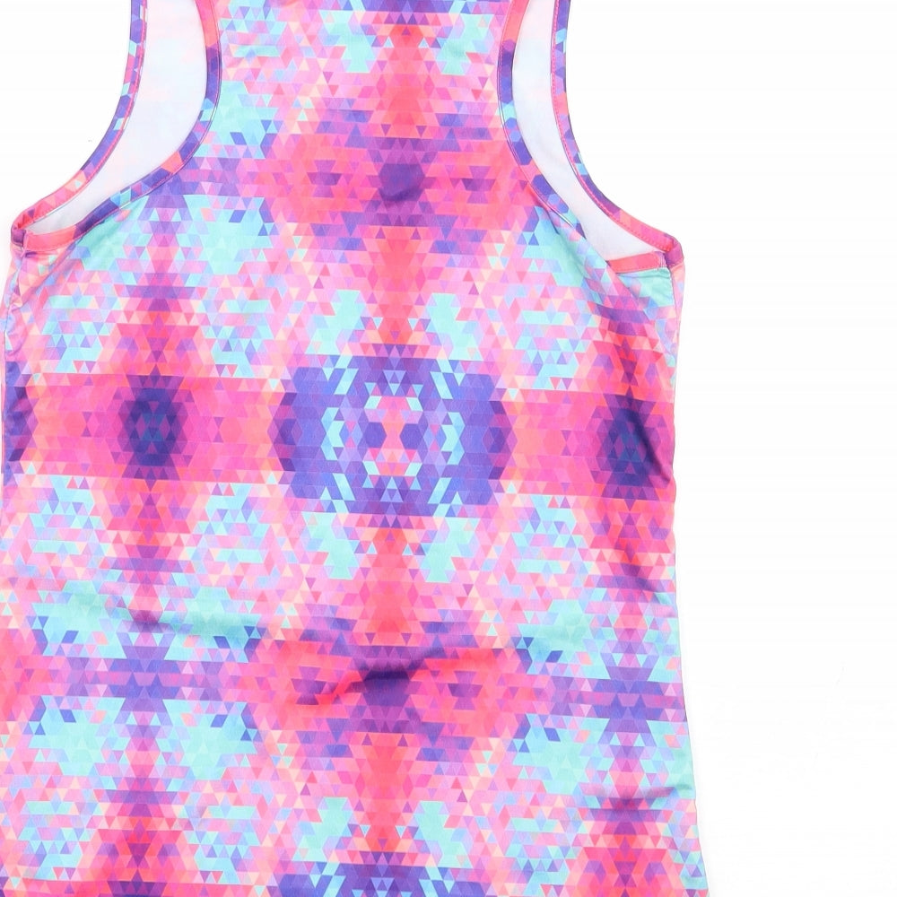 Dunnes Stores Girls Multicoloured Geometric Polyester Basic Tank Size S Scoop Neck Pullover