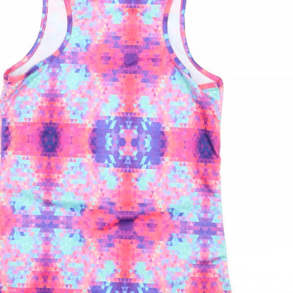 Dunnes Girls Multicoloured Geometric Polyester Basic Tank Size S Scoop Neck Pullover