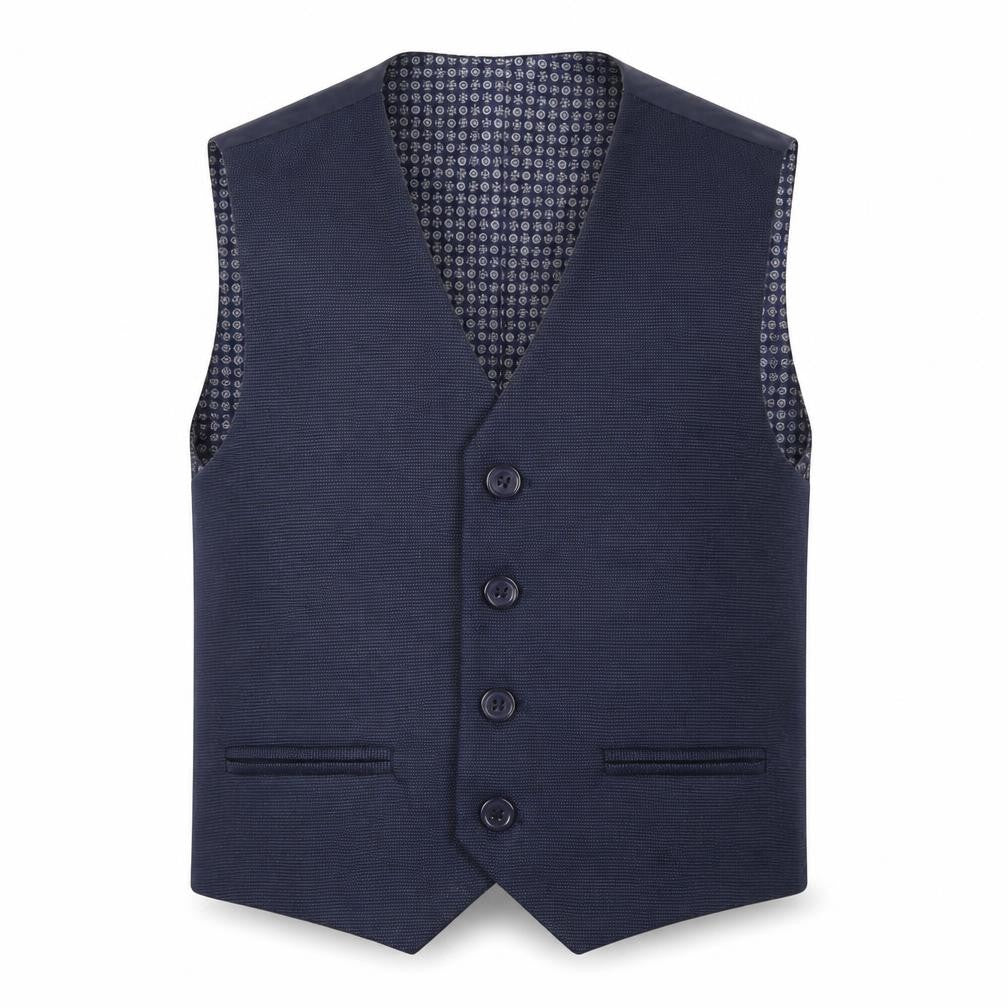 Preworn Boys Blue Jacket Waistcoat Size 5 Years Button