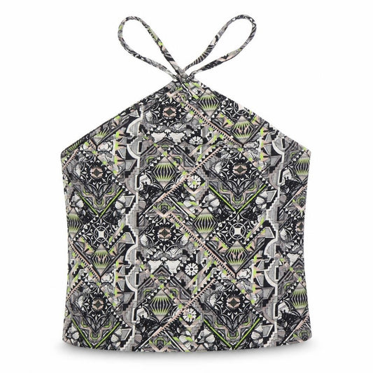 Miss Selfridge Womens Multicoloured Geometric Cotton Camisole Tank Size 10 Halter