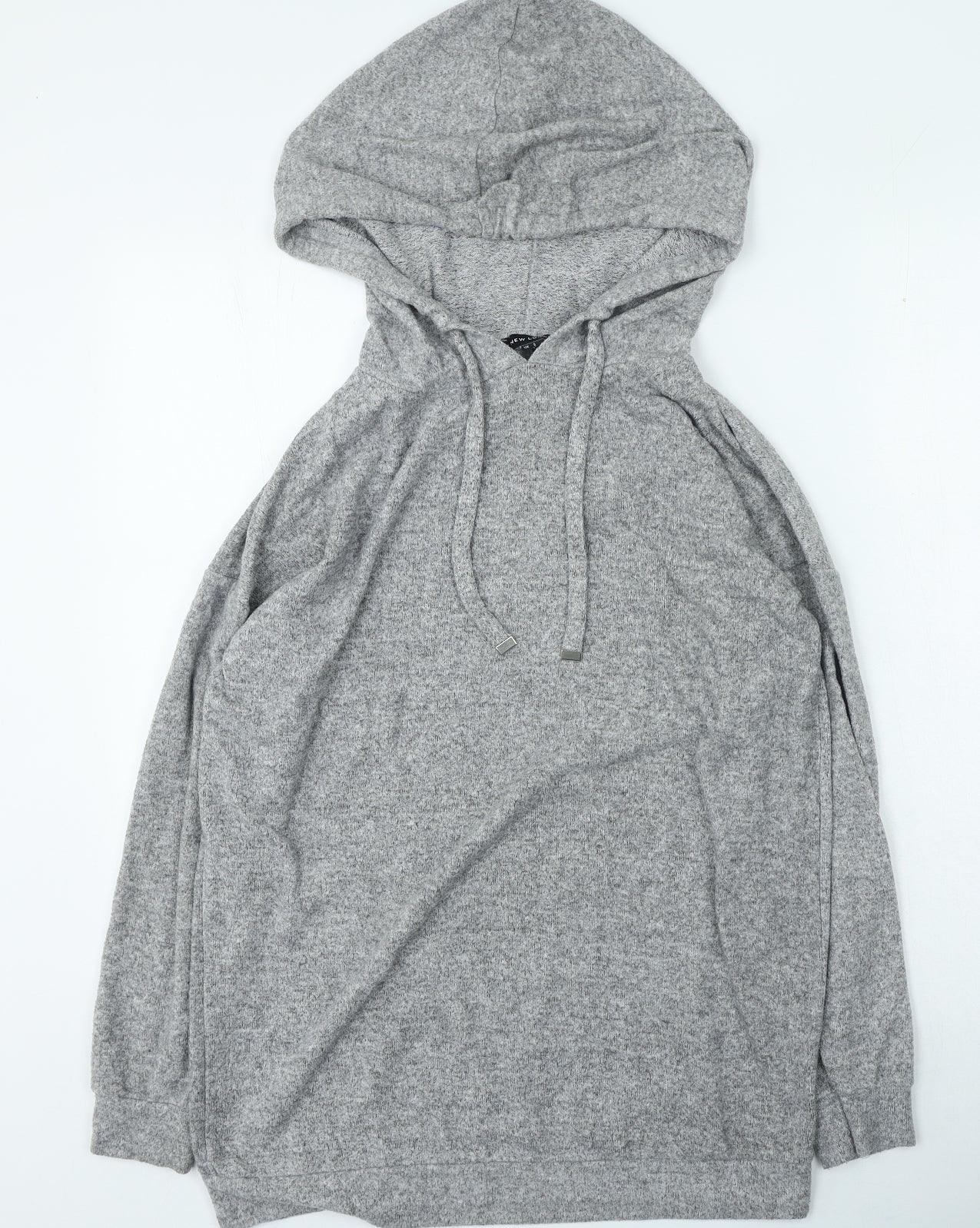 New Look Womens Grey Viscose Pullover Hoodie Size S Pullover