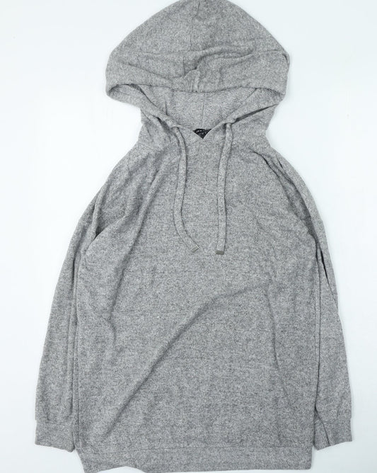 New Look Womens Grey Viscose Pullover Hoodie Size S Pullover