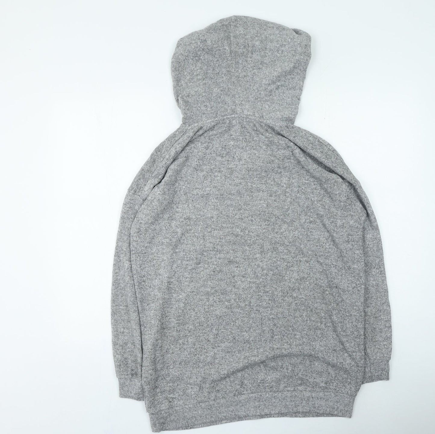 New Look Womens Grey Viscose Pullover Hoodie Size S Pullover