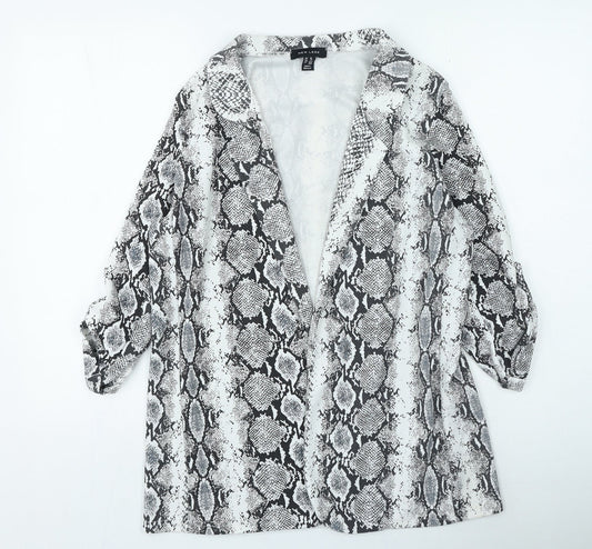 New Look Womens Grey Animal Print Jacket Size 10