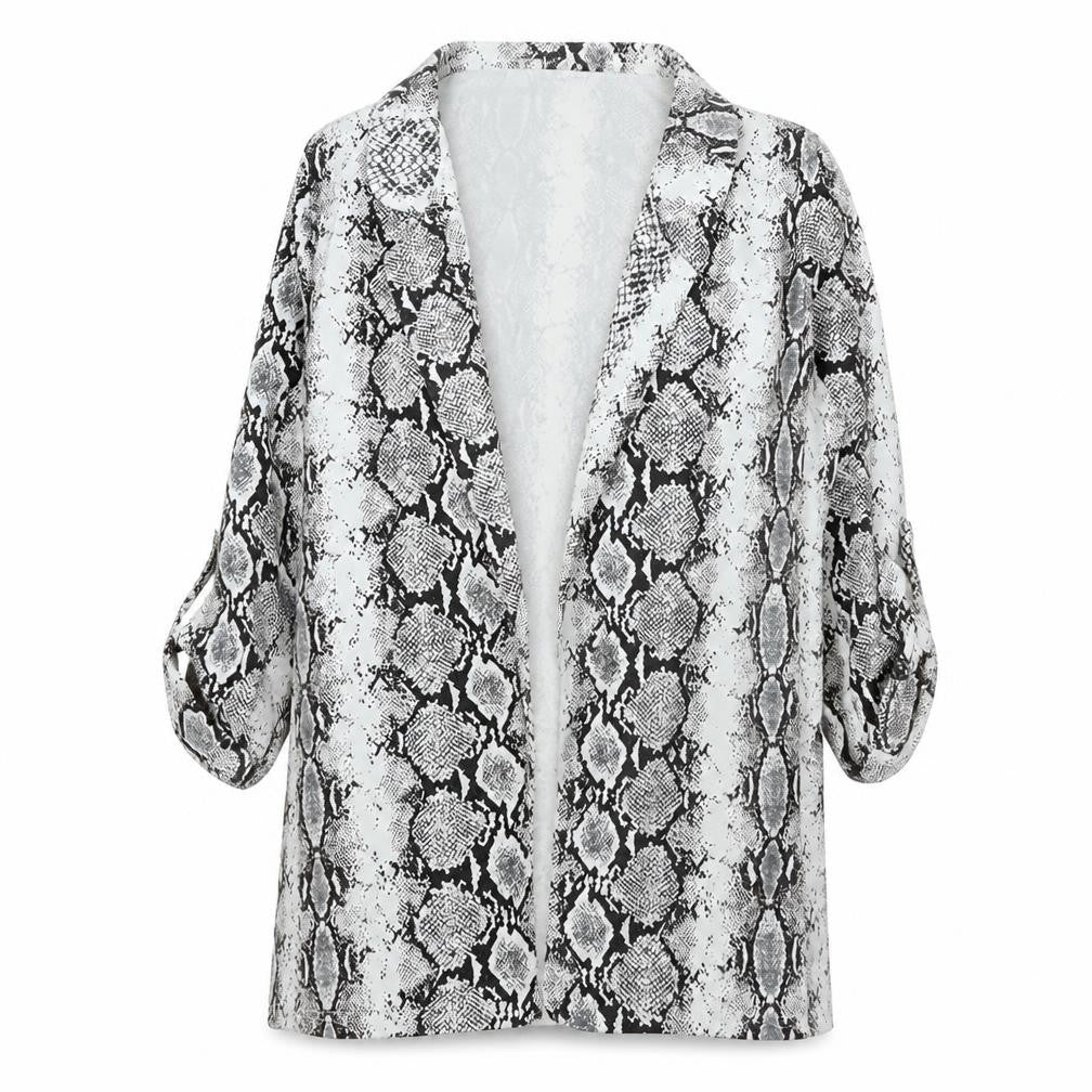 New Look Womens Grey Animal Print Jacket Size 10