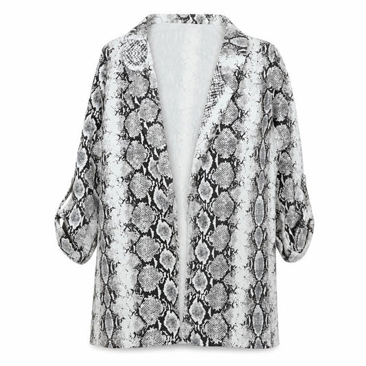 New Look Womens Grey Animal Print Jacket Size 10