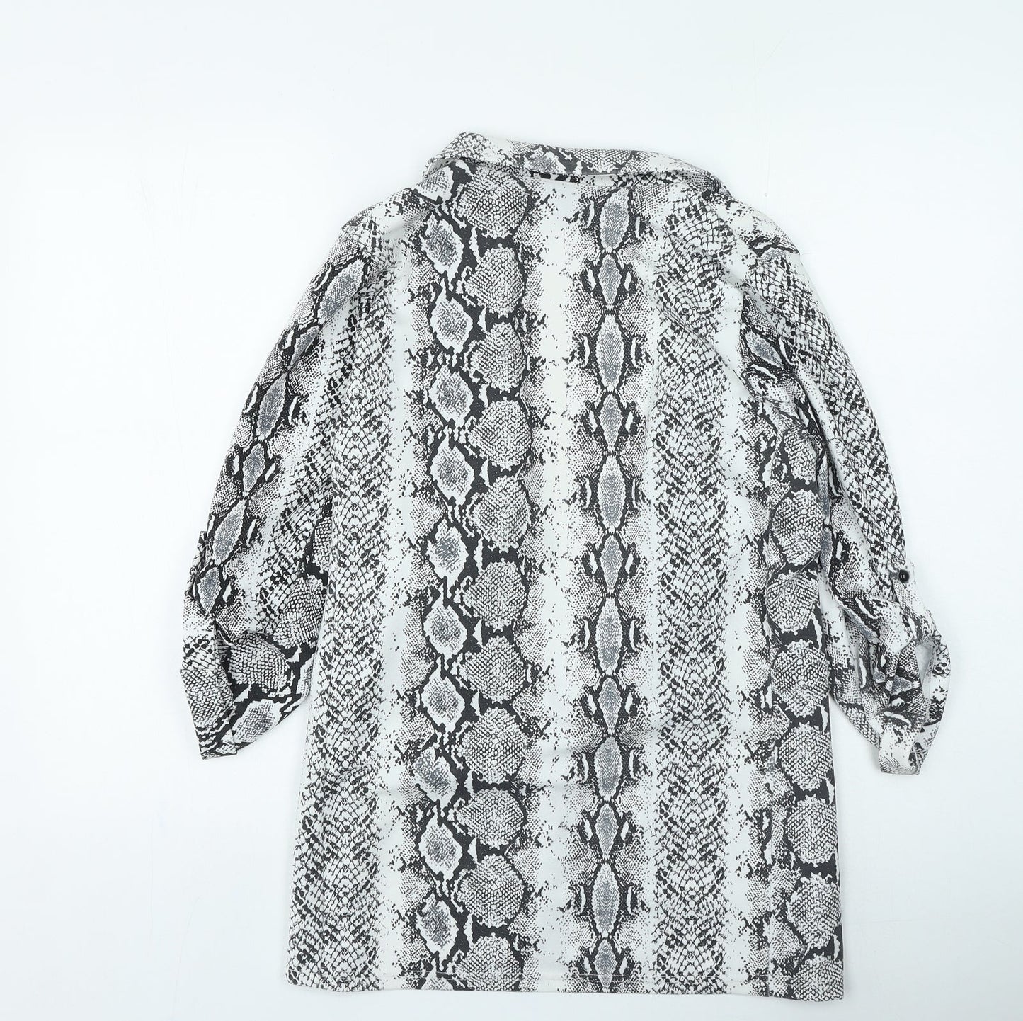 New Look Womens Grey Animal Print Jacket Size 10