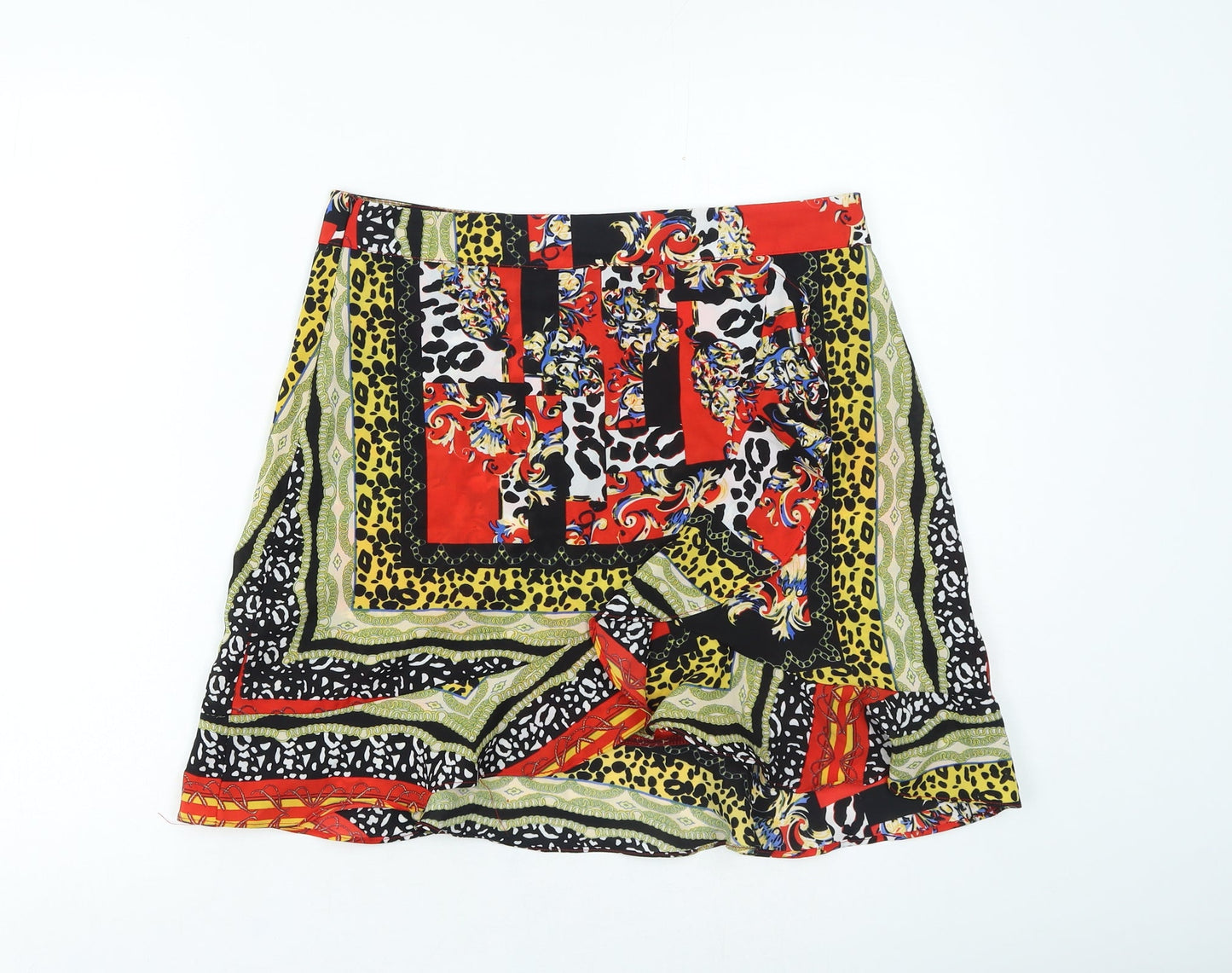 Missi London Womens Multicoloured Geometric Polyester Mini Set Size 14 Zip - Animal Print