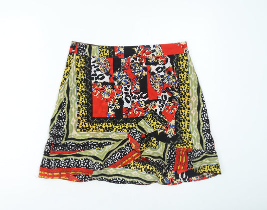 Missi London Womens Multicoloured Geometric Polyester Mini Set Size 14 Zip - Animal Print