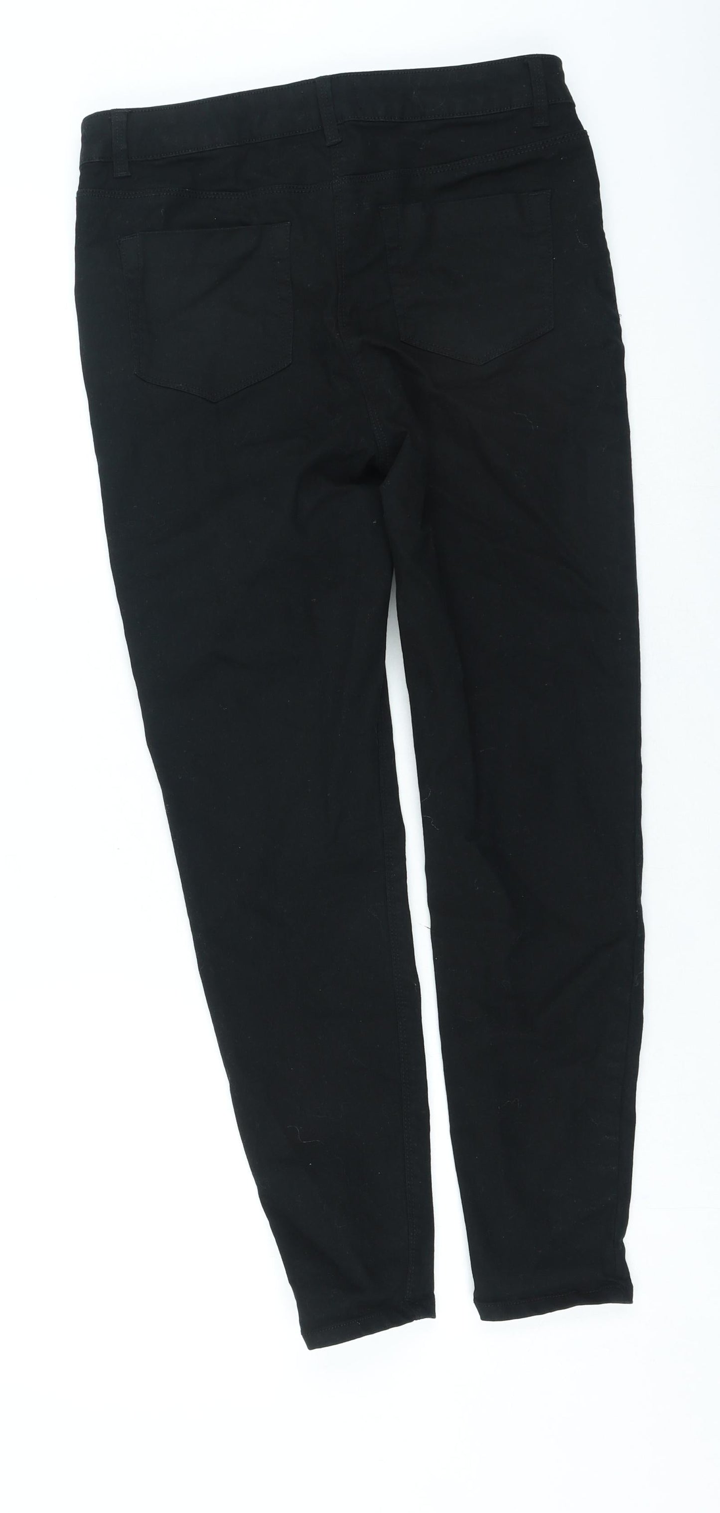Papaya Womens Black Cotton Skinny Jeans Size 12 L26 in Regular Zip