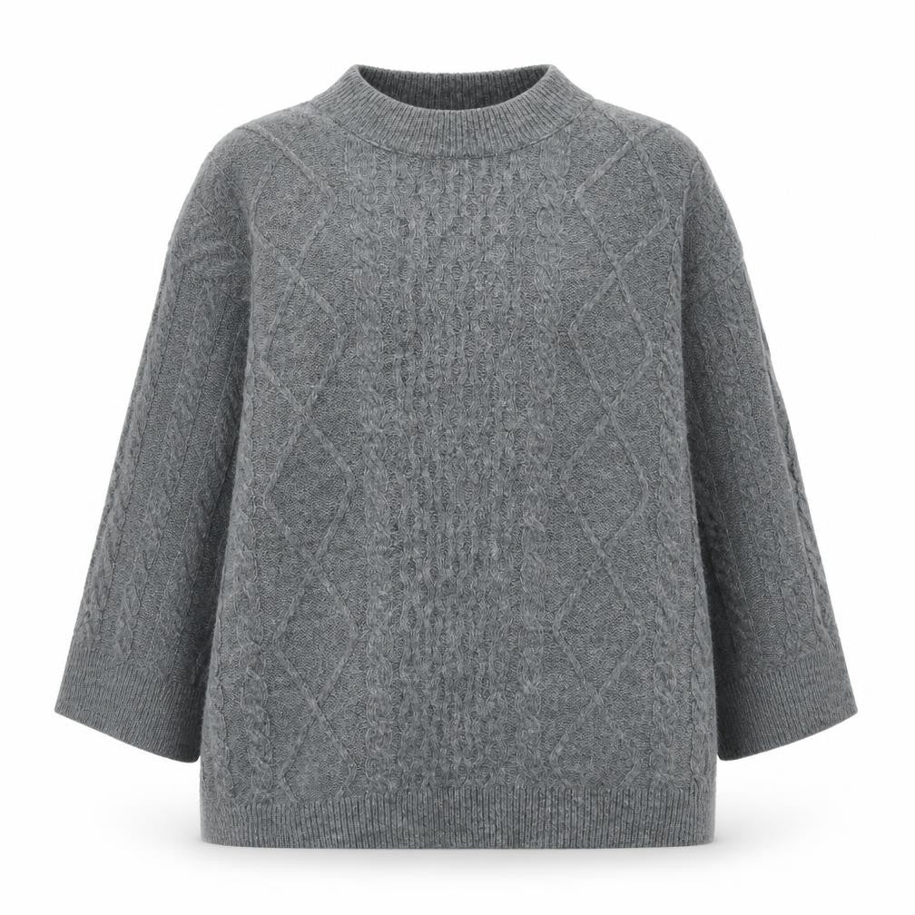 Stradivarius Womens Grey High Neck Acetate Pullover Jumper Size S