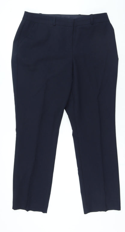 Dunnes Womens Blue Polyester Trousers Size 14 L26 in Regular Zip